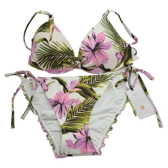 Shade & Shore Other - Bikini Set Cheeky Adjustable Straps 34B Top Med 8-10 Bottoms (2) Shade & Shore